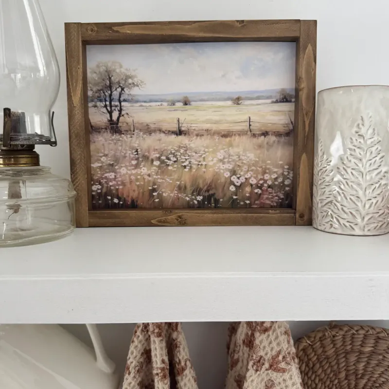 Spring Field Landscape - Dark Walnut 13x17