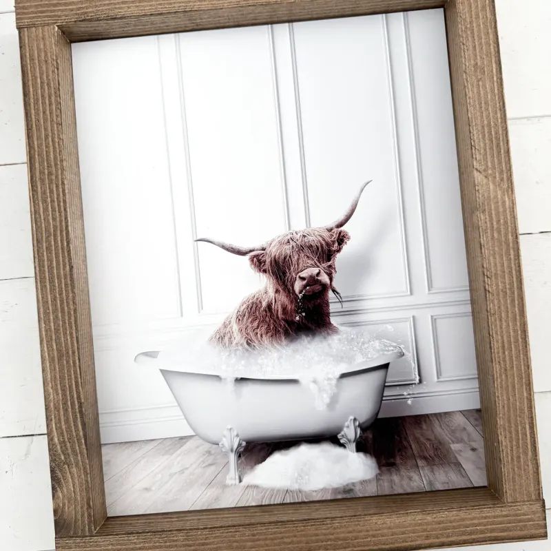 "Hank in the tub" Bathroom sign - Dark Walnut 9x11