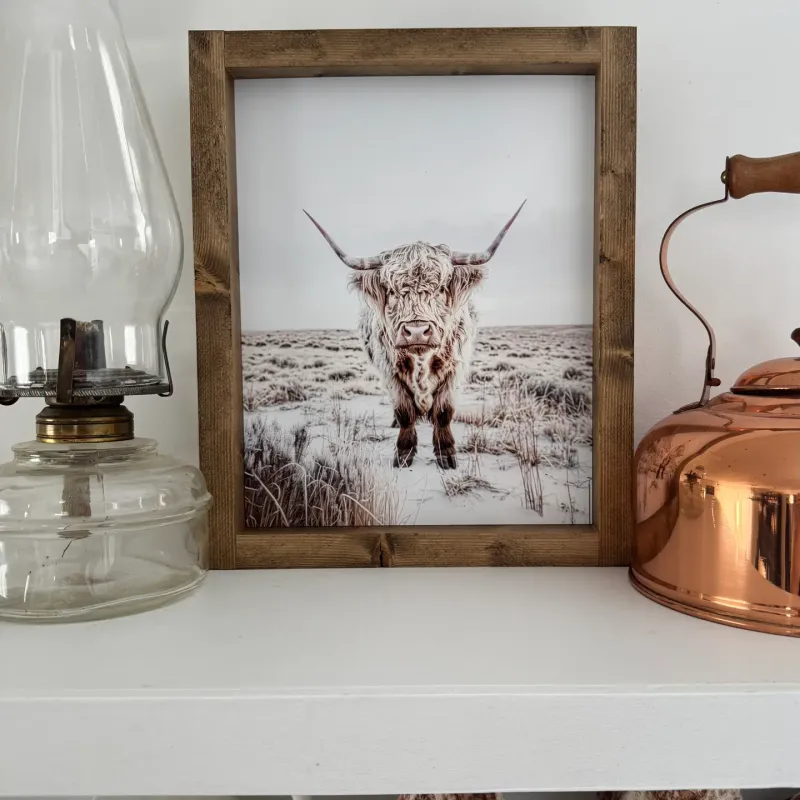 Highland Cow print 2 - Dark Walnut 9x11