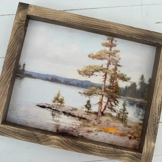 Lake Print - Dark Walnut 17x13