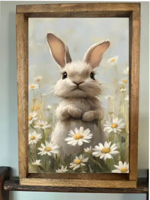 Daisy Bunny Farmhouse Sign - 12x18