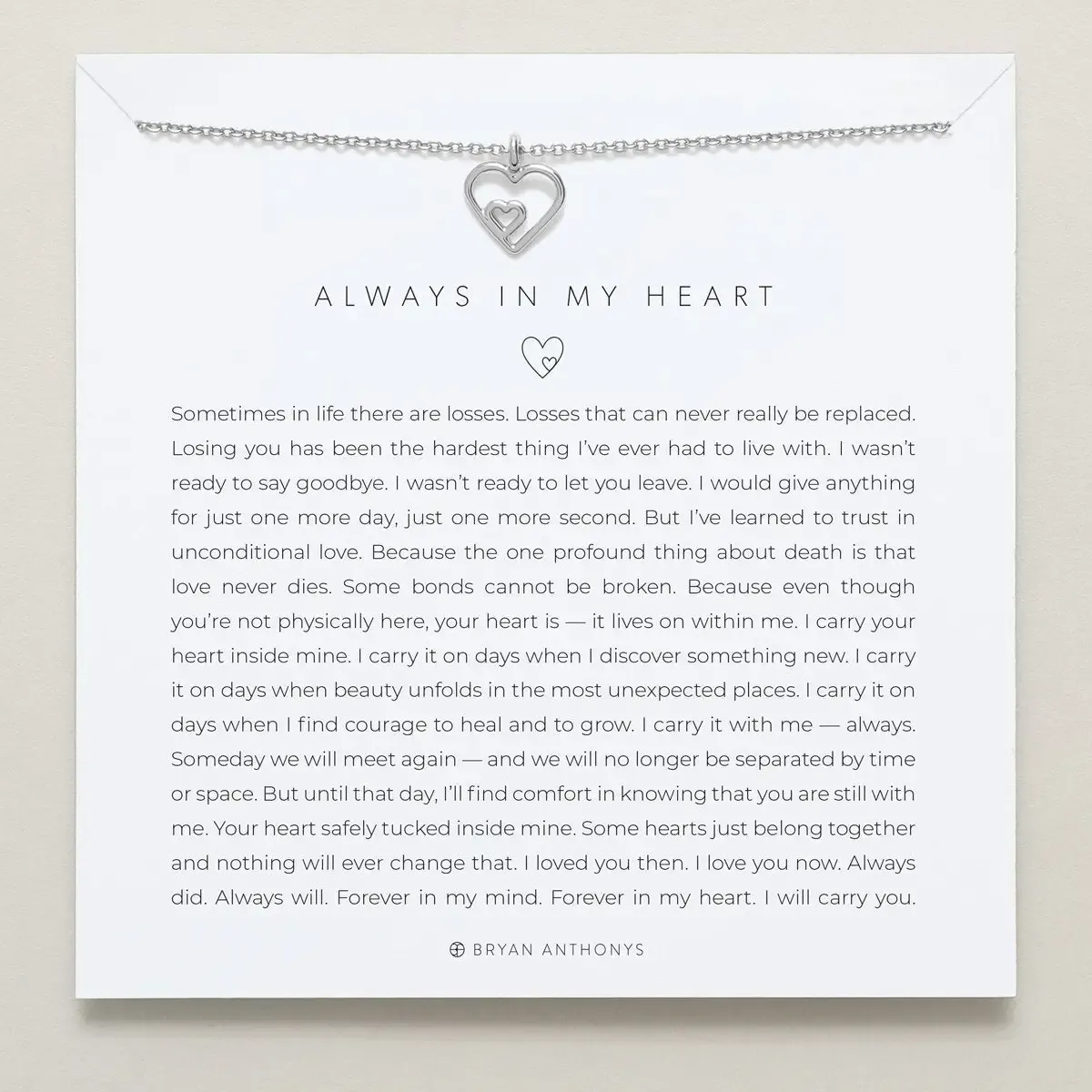 Always In My Heart Silver Necklace