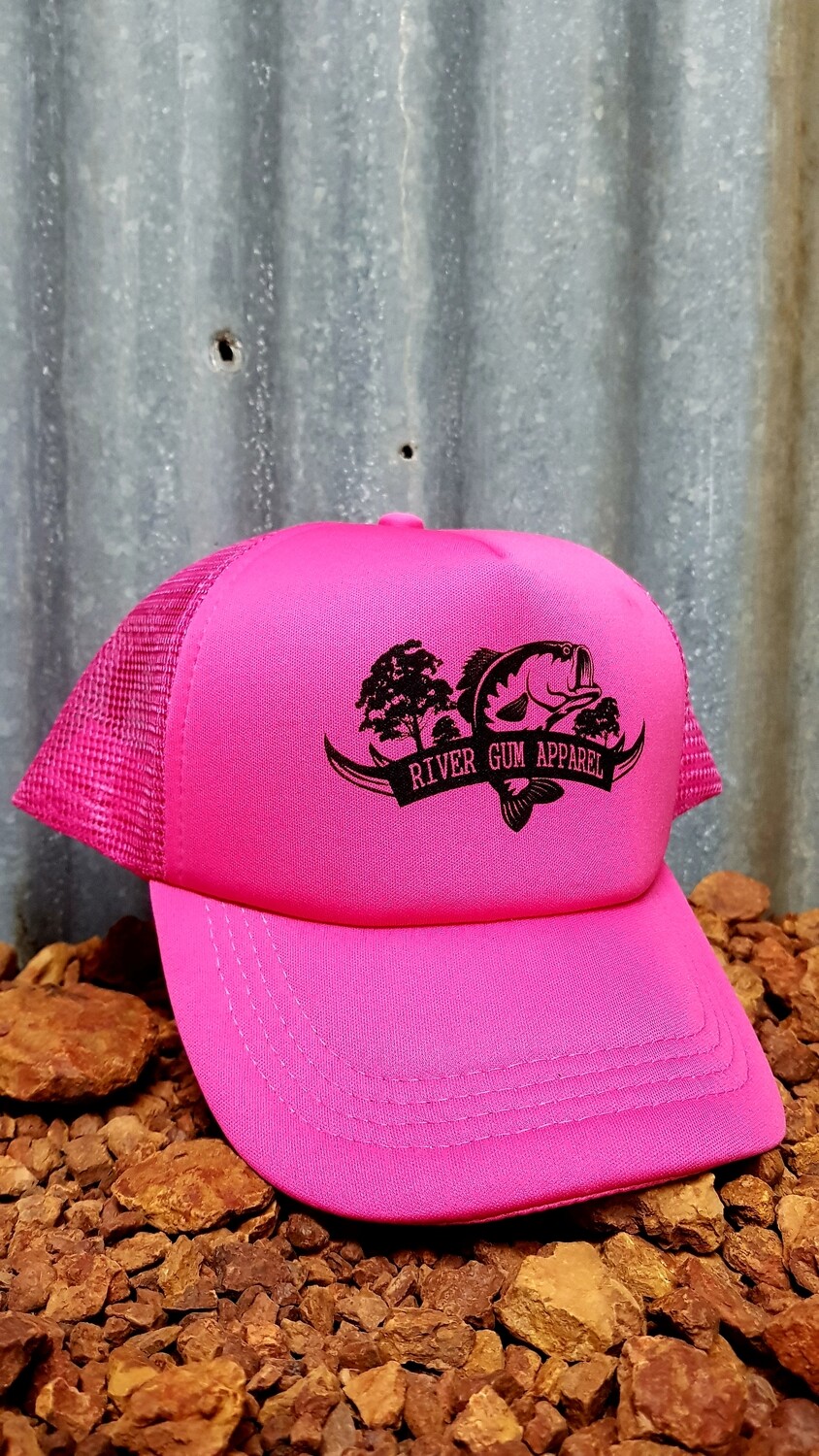 Foam Trucker Cap - Hot Pink - Fish