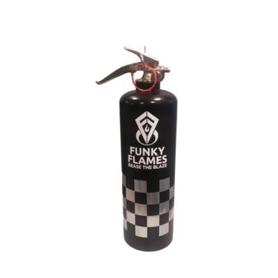 Funky Flames Silver on Black