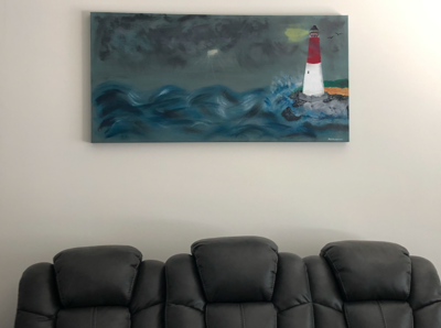 Large 5'x3' Commissioned Living Room Canvas Painting