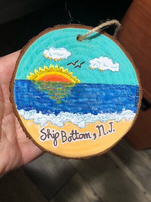 Long Beach Island, Beach Haven, Ship Bottom Painted Wood Slice