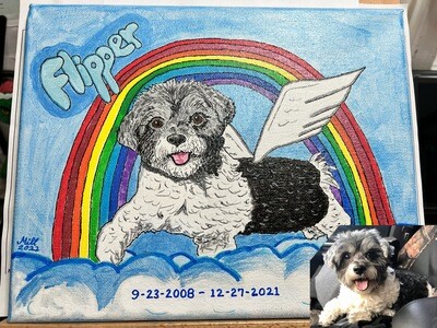 Pet Portrait Hand Painted on 8x10 Canvas