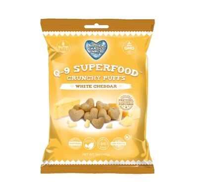 Q-9 SuperFood Crunchy White Cheddar Quinoa Puffs - Family size
 Qty 4-5oz bags