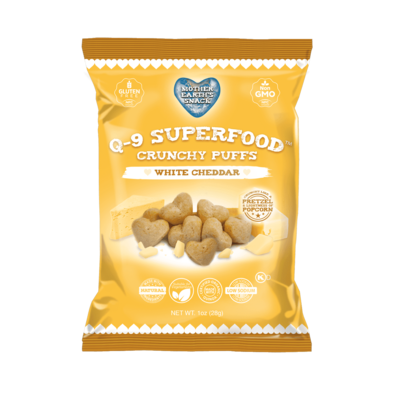 Q-9 SuperFood Crunchy White Cheddar Quinoa Puffs - Qty 6-1oz bags