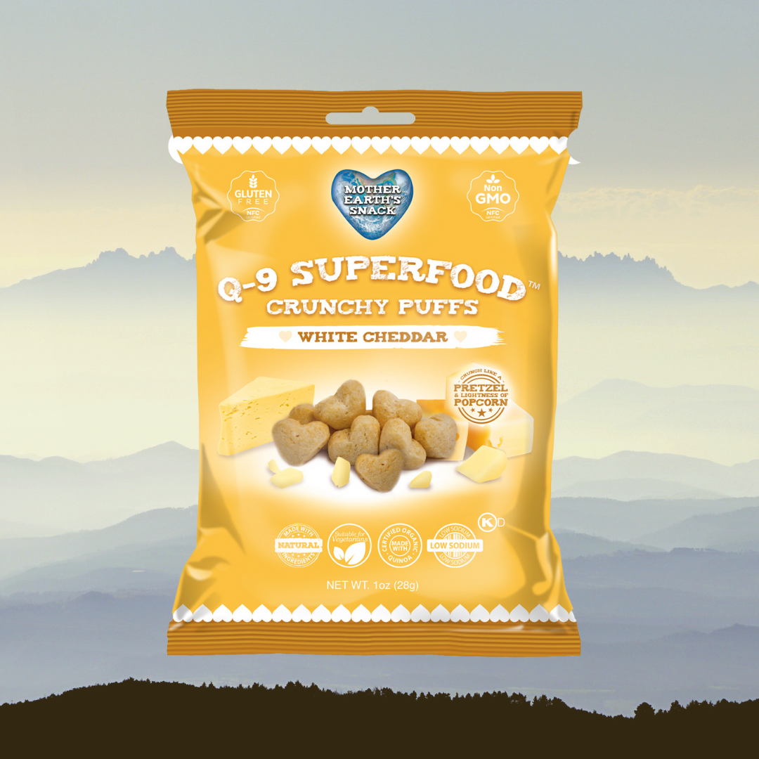 Q-9 SuperFood Crunchy White Cheddar Quinoa Puffs - 1oz bags
