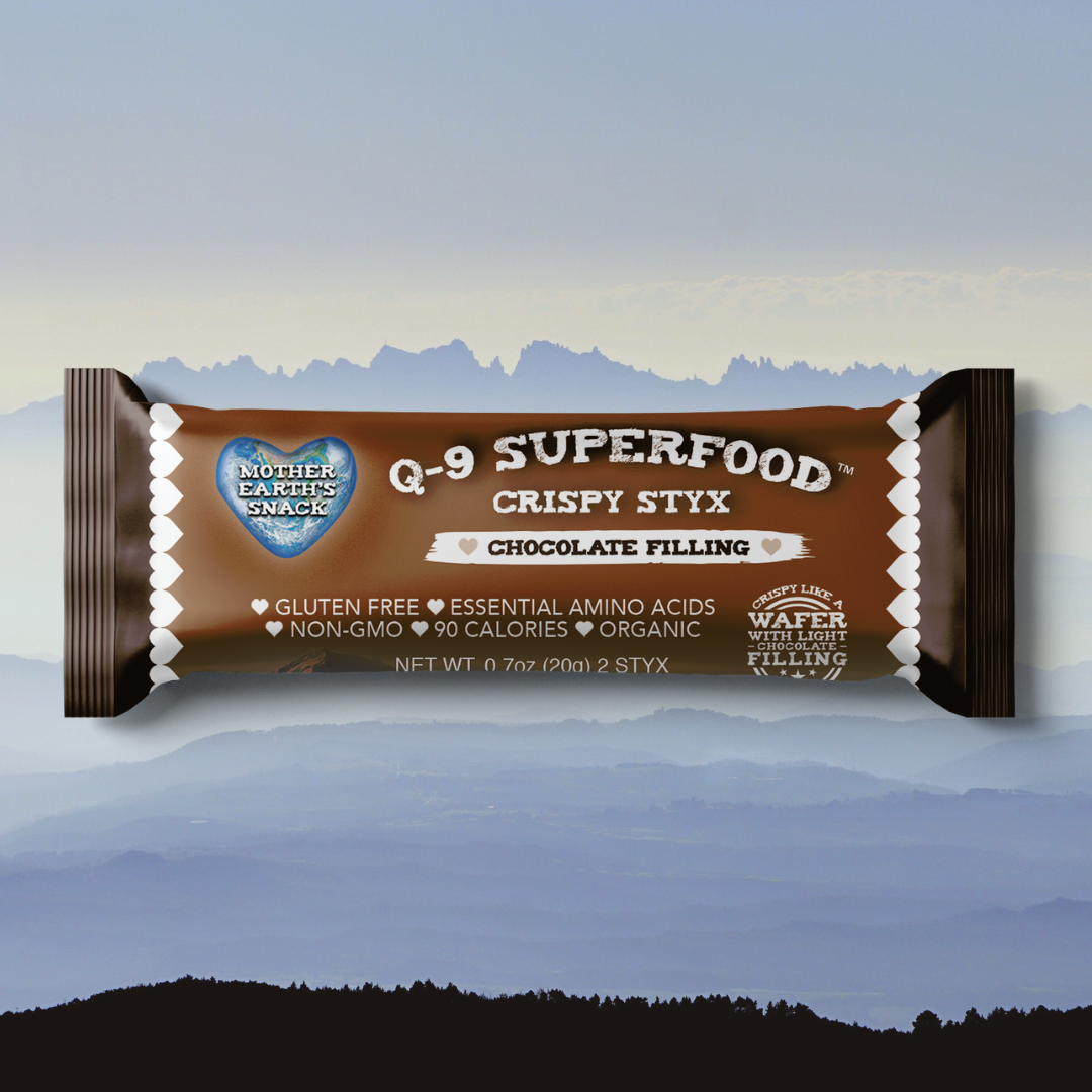 Q-9 SuperFood Snack Bars / Cocoa Wafers w/ Semi Sweet Dark Chocolate filling - 6 Ct