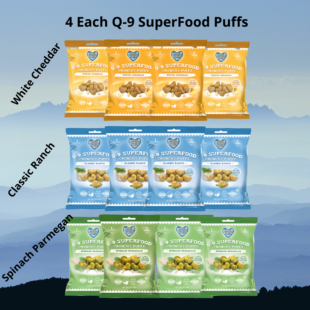 Q-9 SuperFood Crunchy Quinoa Puffs Variety Pack - 12 Ct.