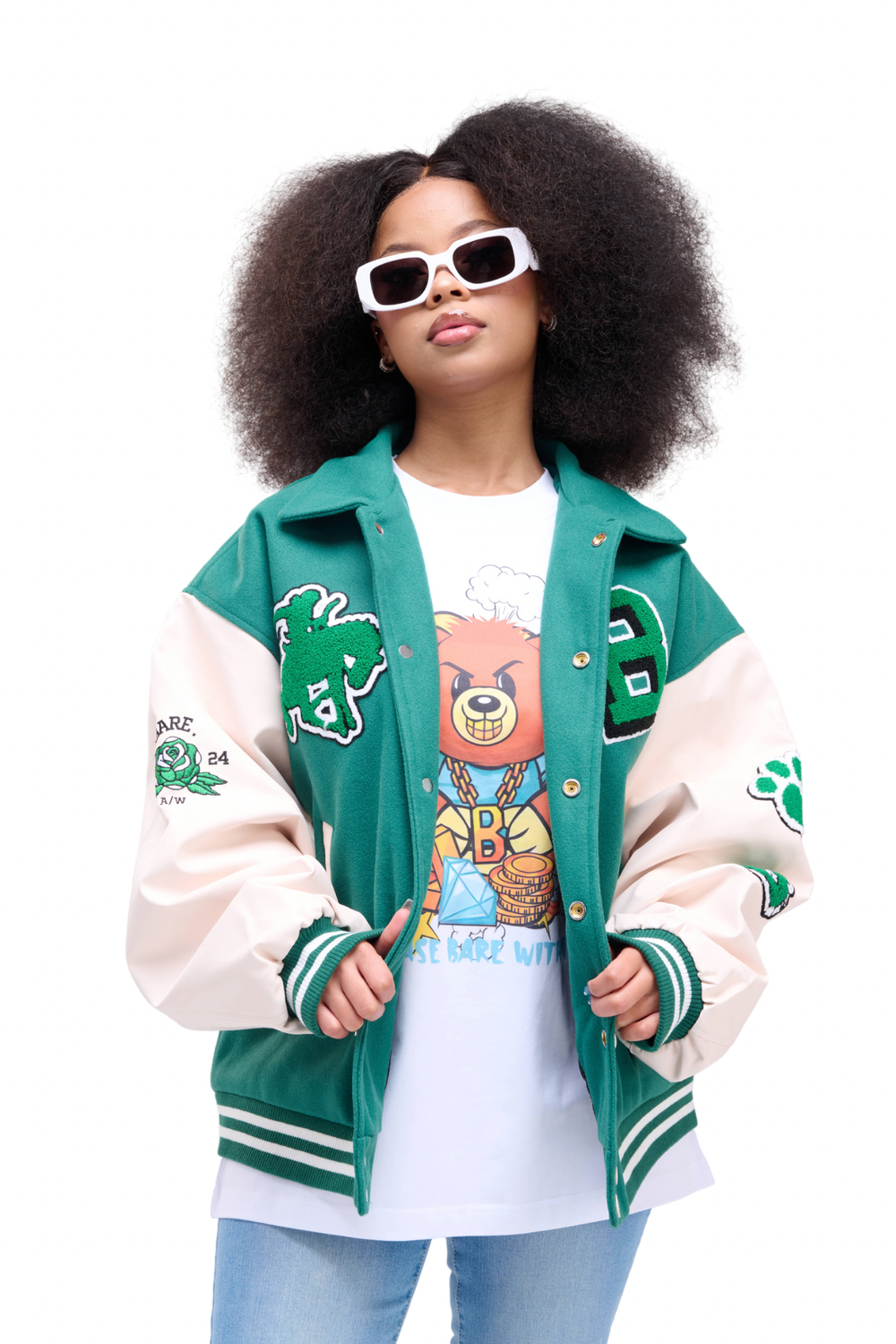 Varsity Jacket - Green&amp;White