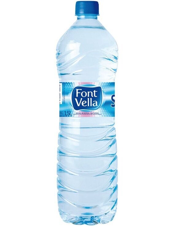 Agua font vella caja de 6 botellas 1,5 ltr Precio sin IVA 3,52 €