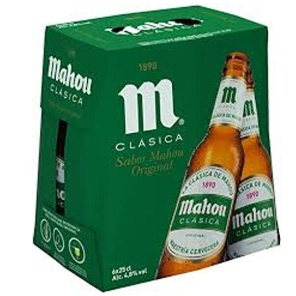 Cerveza mahou clasica caja de 24 botellines de 25 cl Precio sin IVA 8.19 €