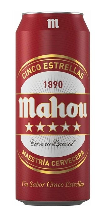 Cerveza Mahou 5 Estrellas  caja de 24 latas de 0,50 cl Precio sin IVA 16.27 €