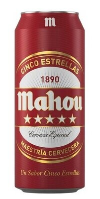 Cerveza Mahou 5 Estrellas caja de 24 latas de 0,50 cl Precio sin IVA 16.27 €
