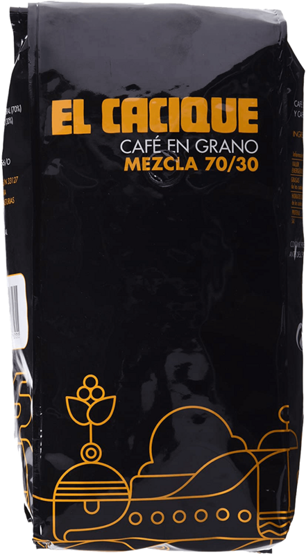 Cafe en grano  el  Cacique Mezcla 70/30  bolsa de  1 kg Precio sin IVA 9.95 €