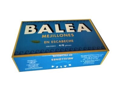 Mejillon gigante del pacifico en escabeche Balea lata 4/6 piezas Precio sin IVA 2,31€