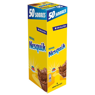 Nesquik Soluble caja de 50 sobres de  14 Gramos Precio sin IVA 13.75  €