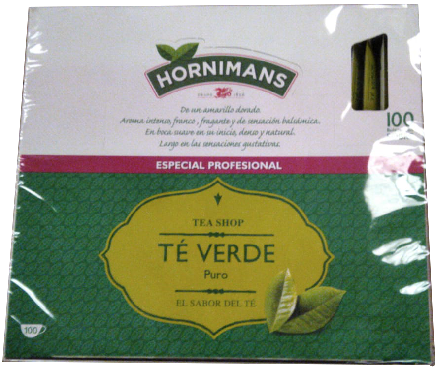 Te Verde Hornimans caja de 100 sobres Precio sin IVA 4,95€