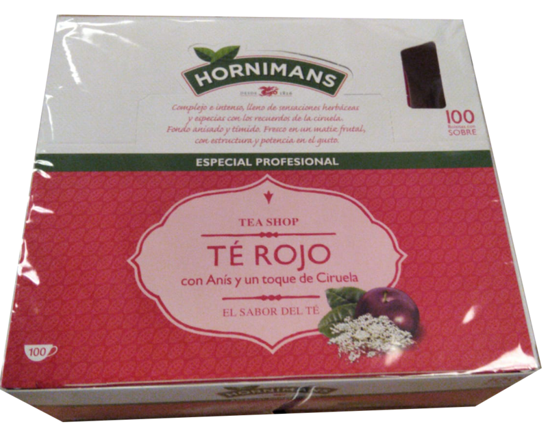Te Rojo Hornimans caja de 100 sobres Precio sin IVA 5.99 €
