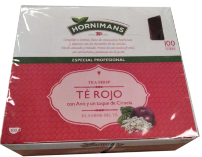 Te Rojo Hornimans caja de 100 sobres Precio sin IVA 4,95€