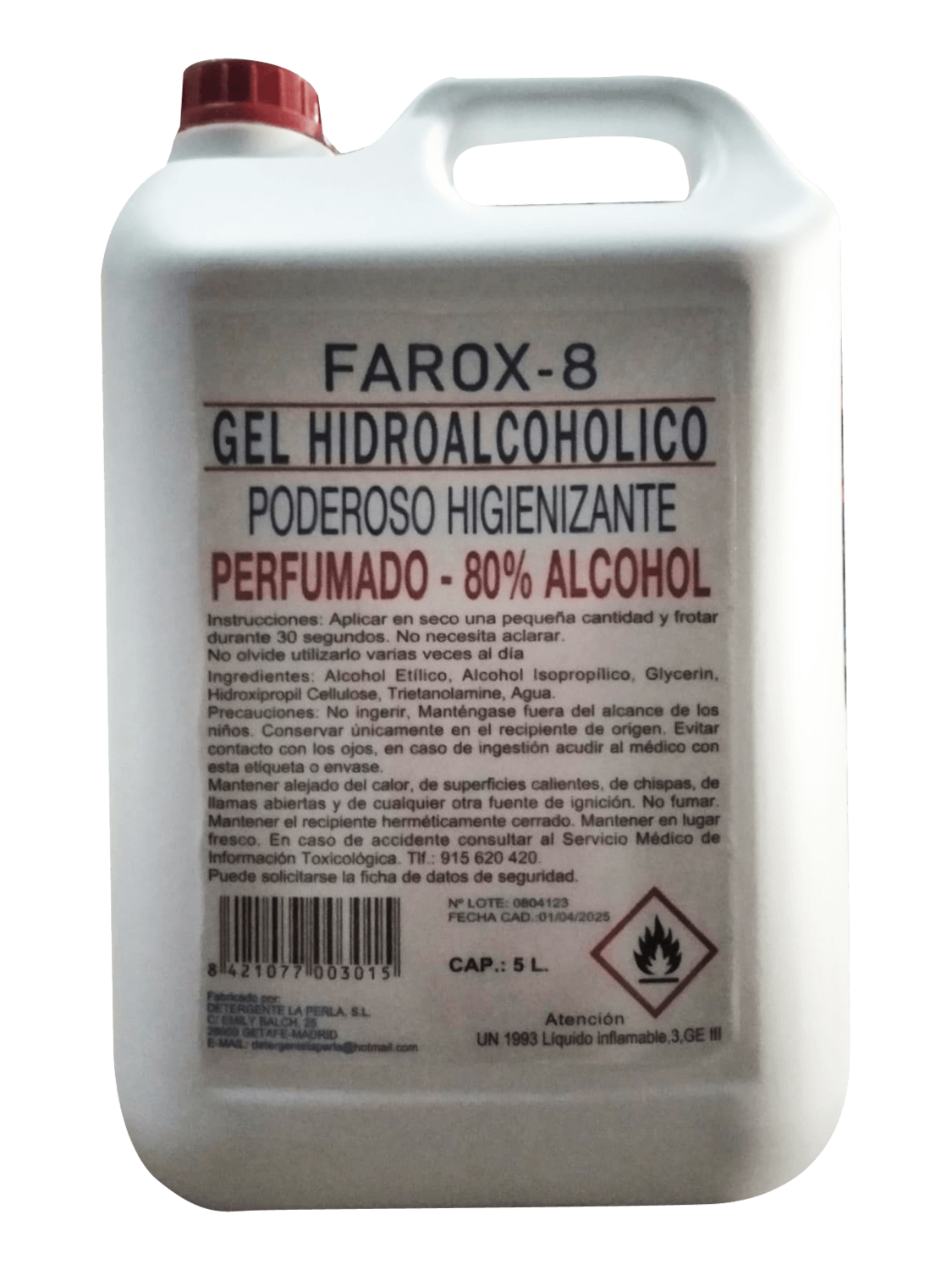 GF Gel Hidroalcoholico Desinfectante de Manos 5 ltr