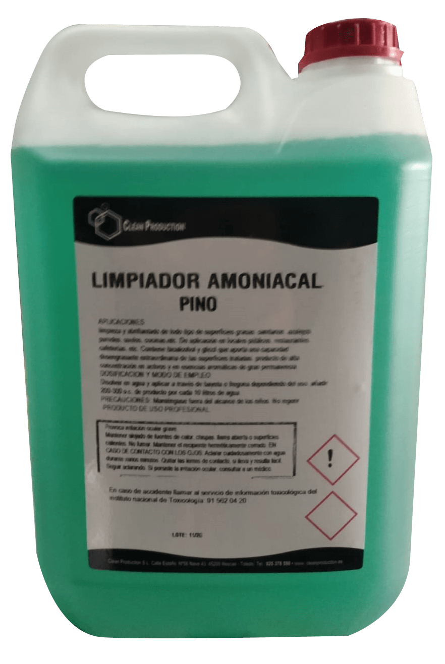 Limpiador Amoniacal Pino garrafa de 5 ltr Precio Sin IVA 4,45€