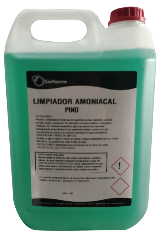 Limpiador Amoniacal Pino garrafa de 5 ltr Precio Sin IVA 4,45€