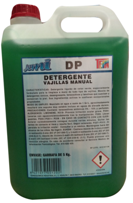 Lavavajillas Manual industrial garrafa 5 Ltr Precio Sin IVA 5,90€