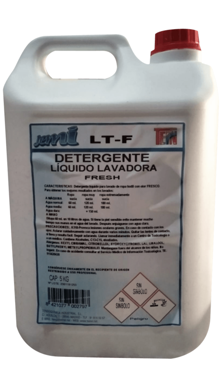 Liquido Lavadora manchas dificiles   Garrafa  de 5 Ltr Precio Sin IVA 8,50€