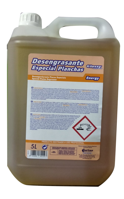 Limpia- Planchas industrial garrafa  5 Ltr Precio Sin IVA 7,70€