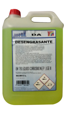 Desengrasante extra fuerte garrafa de 5 Ltr Precio Sin IVA 7,95€