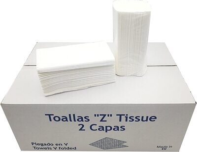 Toallitas Z Pasta doble capa Caja 20 paquetes de 200 toallitas Precio Sin IVA 30,90€