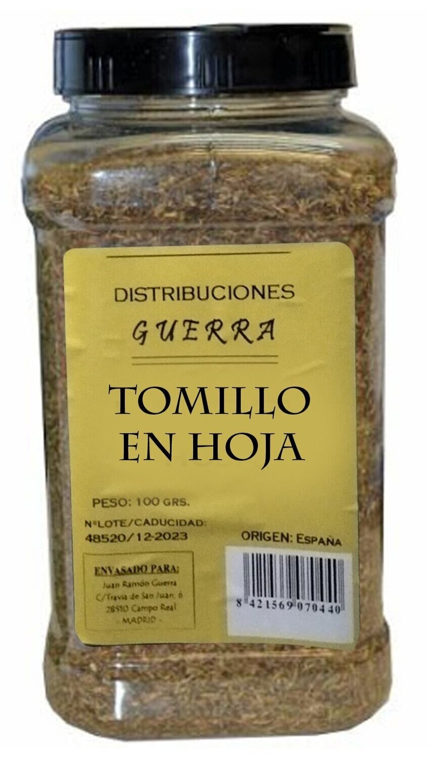 Tomillo molido  Bote Hosteleria Precio Sin IVA 4.55 €