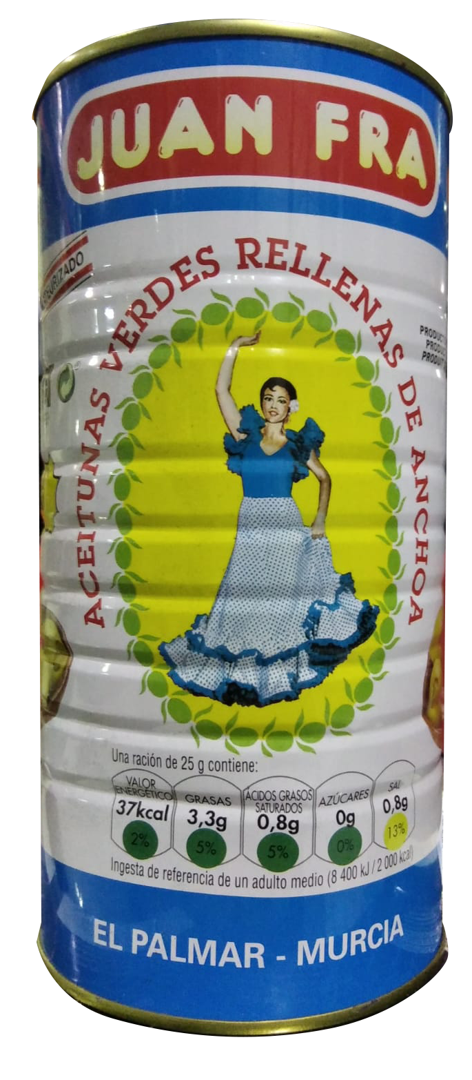 Aceitunas Rellenas de Anchoa Bote  500gr  Precio sin IVA 5,75€