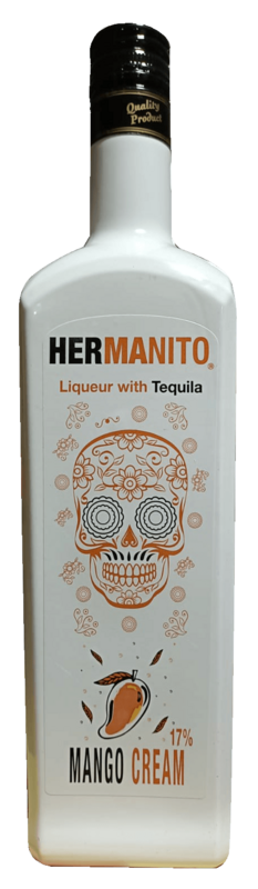 Crema de MANGO con tekila hermanito botella 70 cl Precio  sin IVA 6,90€