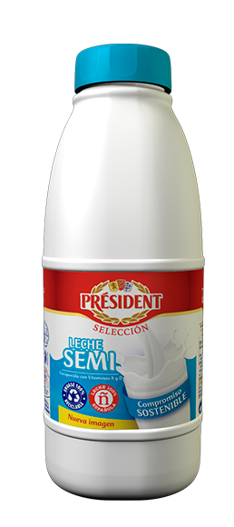 Leche President Semidesnatada caja de  6 botellas de 1,5 ltr Precio sin IVA 9.66 €