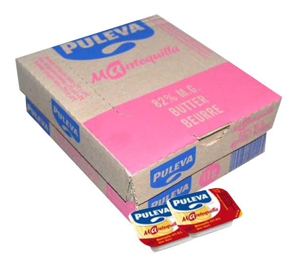 Mantequilla puleva microtarrina 100 Unid Precio SIN IVA 11,98 €