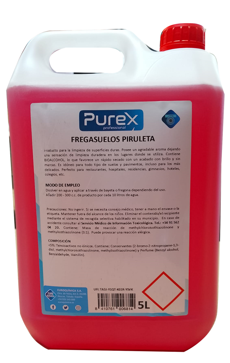 Fregasuelos Perfumado Piruleta Garrafa de 5 Ltr Precio Sin IVA 3,95€