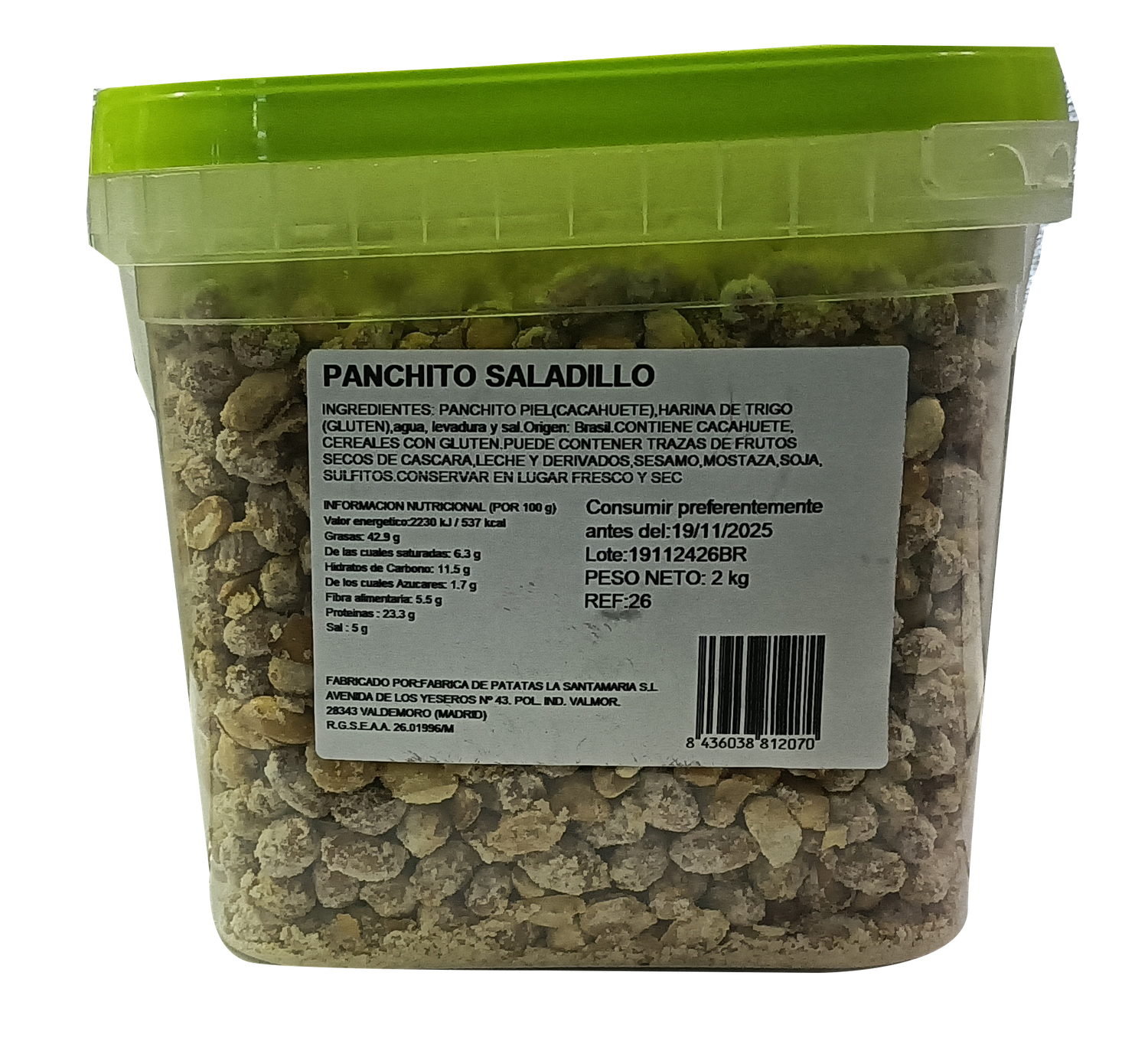 Panchito Saladito  cubo de   2 Kg Precio sin IVA 7,58 €