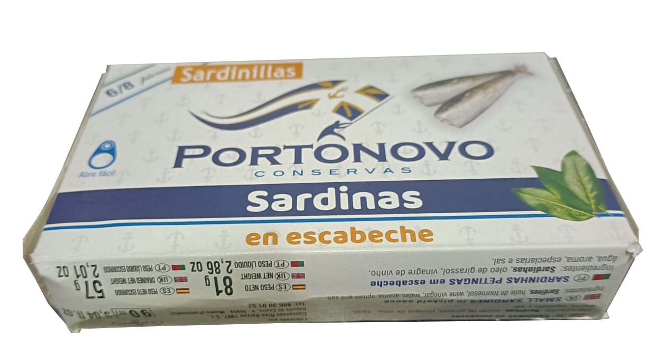 Sardina en escabeche LATA PEQUEÑA porto novo   Precio sin IVA 1.70 €