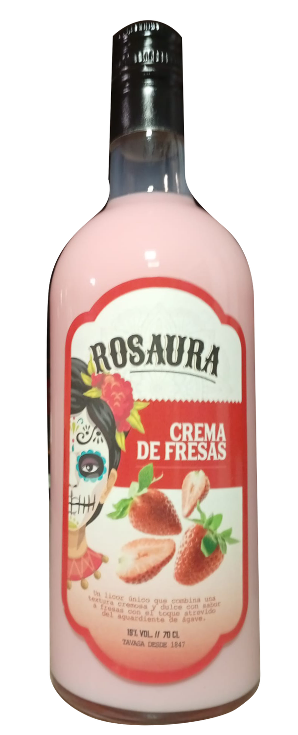 Crema fresa  CON tekila  botella 70 cl  Precio sin IVA 6,40€