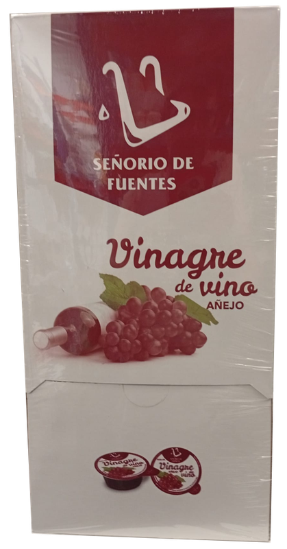 Vinagre de vino monodosis , Caja EXPOSITORA  170 tarrinas de  10 ml Precio Sin IVA 8.80 €