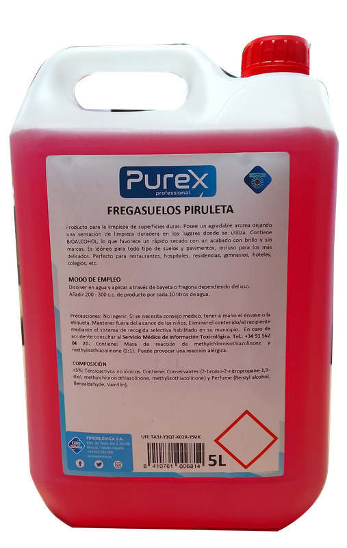 Fregasuelos Perfumado Piruleta Garrafa de 5 Ltr Precio Sin IVA 3,95€