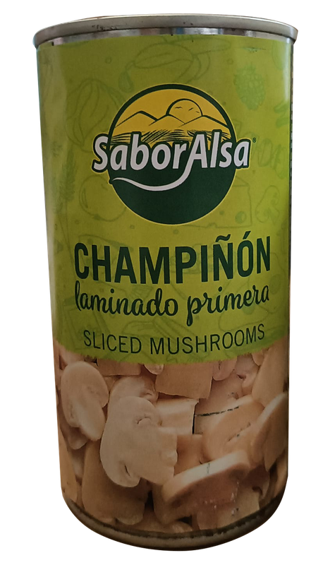 Champiñon laminado Bote Pequeño 355-170 gr  Precio sin IVA 1,22€