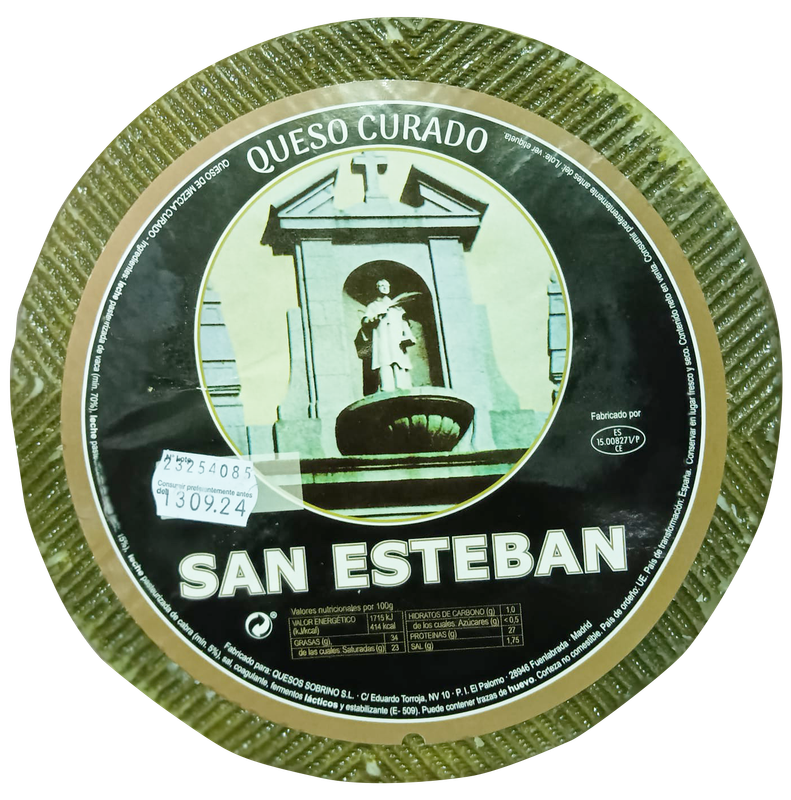 Queso Curado San Esteban   Pieza 3  kg peso aproximado Precio Sin IVA 26.54 €
