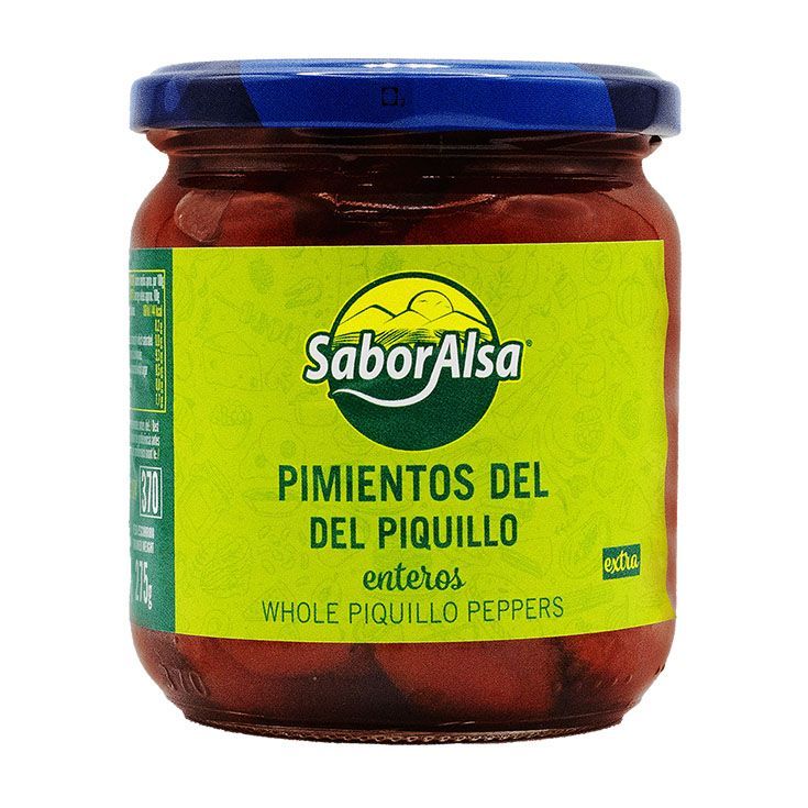 Pimientos Piquillo Enteros Tarro Cristal  de  290gr Precio sin IVA 1,85 €