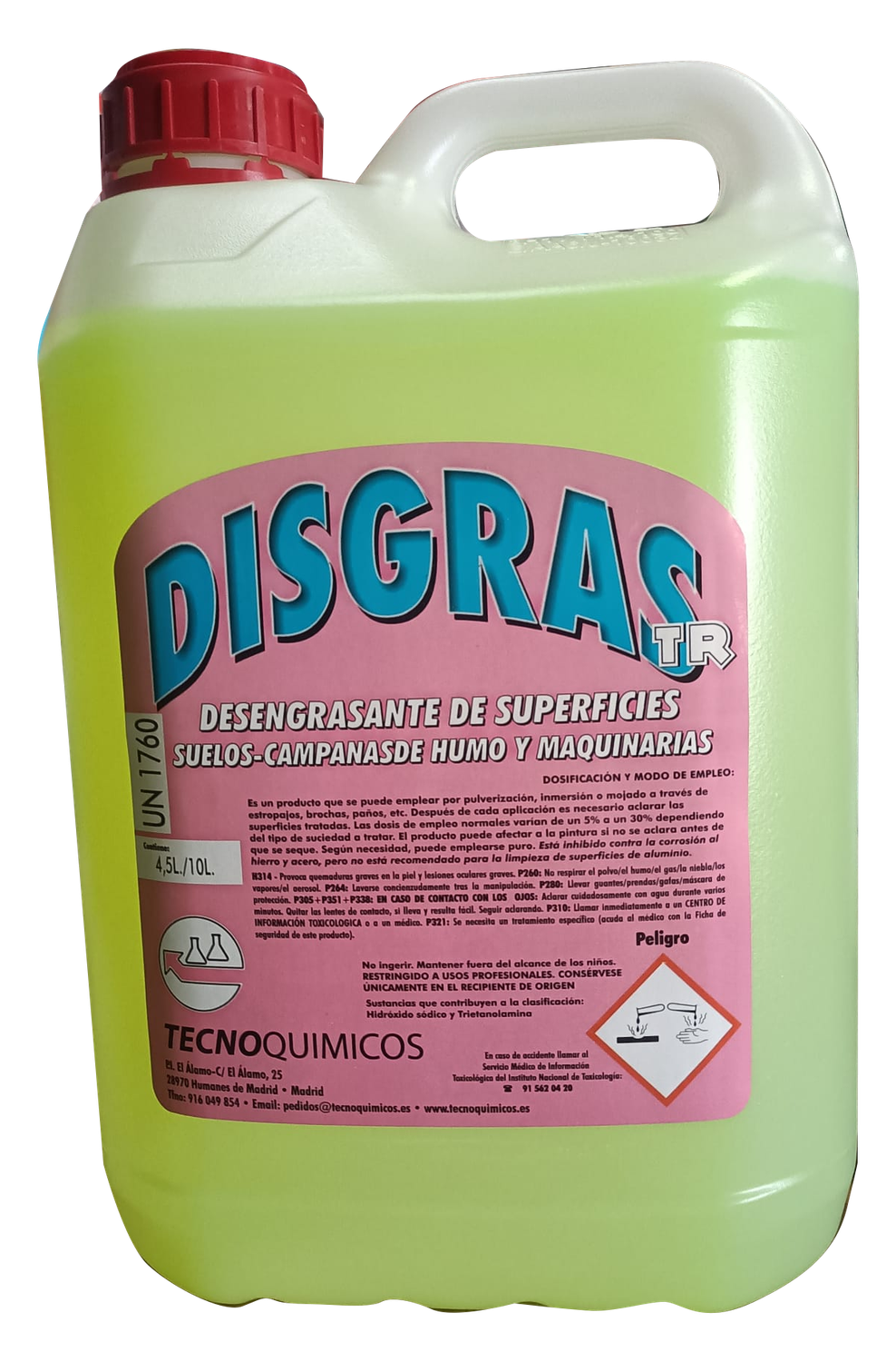Desengrasante extra fuerte garrafa de  5 Ltr Precio Sin IVA 8.45 €